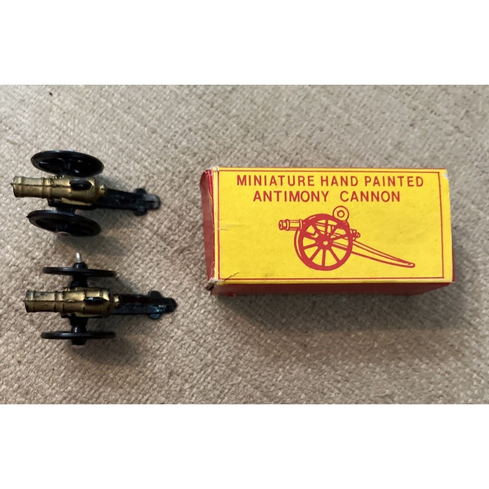 Vintage Miniature Hand Painted Antimony Cannon in Box - Japan